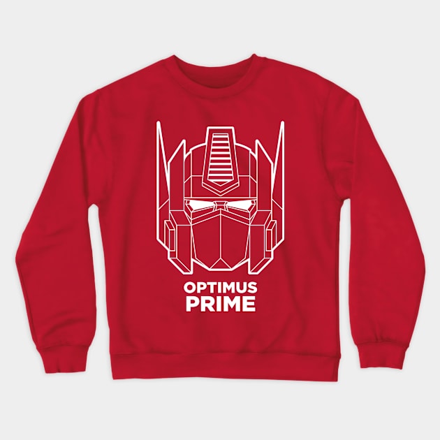 Optimus Prime (white outline) Crewneck Sweatshirt by IlPizza